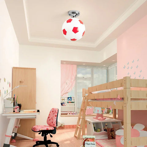 Football Globe LED Ceiling Light with Playful Sports Design for Children's Rooms