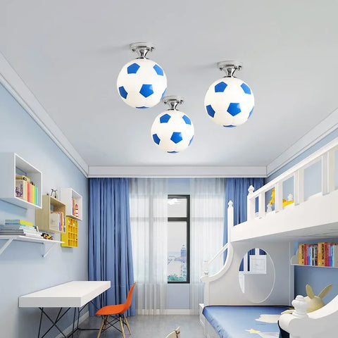 Football Globe LED Ceiling Light with Playful Sports Design for Children's Rooms