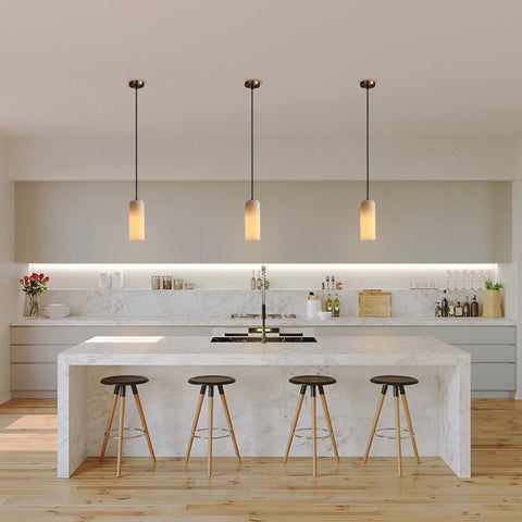 Pendant Light with Alabaster Shade
