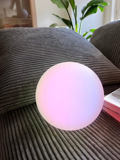 LED Globe Table Lamp with Remote Dimming and Cordless Ambient Lighting