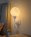 Plug-In Moon Wall Light with Textured Globe Shade — product view