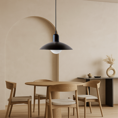 Shallow Dome Pendant Light for Kitchen Islands and Dining Tables