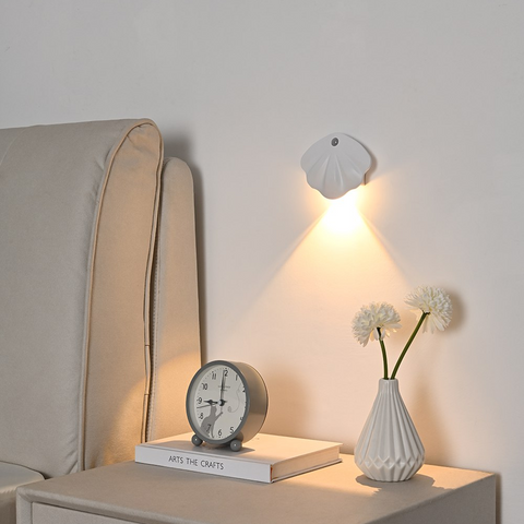 Shell-Shaped Rechargeable Motion Sensor LED Wall Light with Magnetic Mount