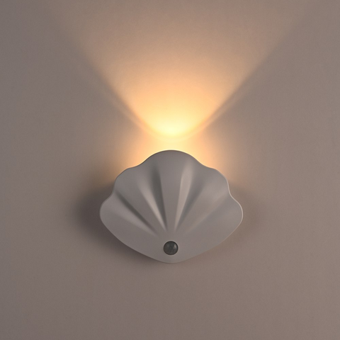 Shell-Shaped Rechargeable Motion Sensor LED Wall Light with Magnetic Mount