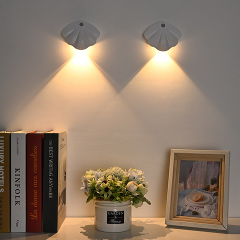 Shell-Shaped Rechargeable Motion Sensor LED Wall Light with Magnetic Mount