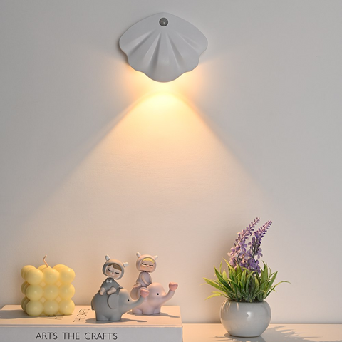 Shell-Shaped Rechargeable Motion Sensor LED Wall Light with Magnetic Mount