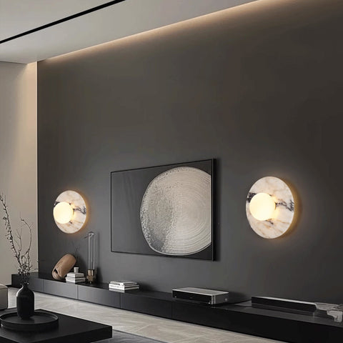 Natural Marble Globe Wall Light