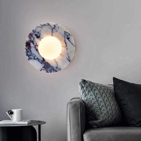 Natural Marble Globe Wall Light