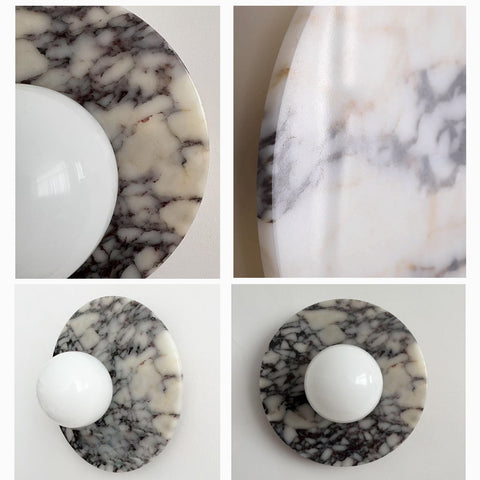 Natural Marble Globe Wall Light