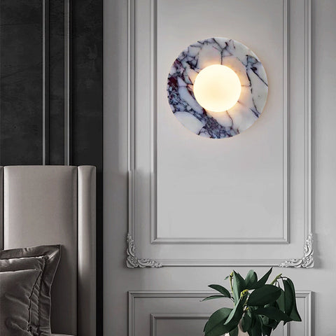 Natural Marble Globe Wall Light