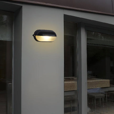 Industrial Glass Outdoor Wall Light for Porch and Patio Lighting
