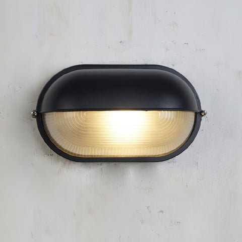 Industrial Glass Outdoor Wall Light for Porch and Patio Lighting