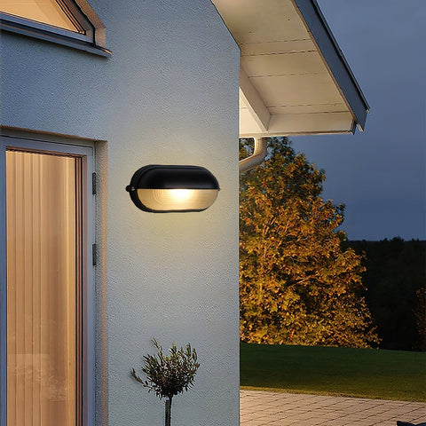 Industrial Glass Outdoor Wall Light for Porch and Patio Lighting