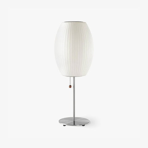 Table Lamp with Sculpted Polymer Bubble Shade and Steel Stem