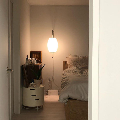 Nelson-Inspired Plug-In Wall Sconce with Sculptural Shade