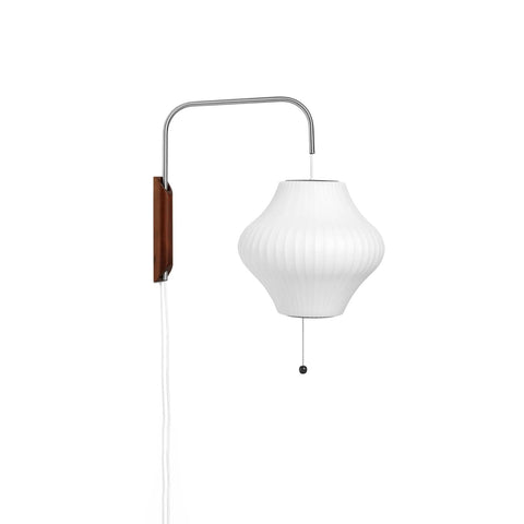 Nelson-Inspired Plug-In Wall Sconce with Sculptural Shade