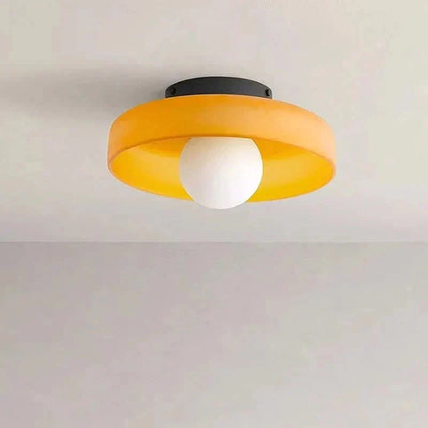 Scandinavian Glass Ceiling Light with Soft Ambient Glow for Modern Interiors