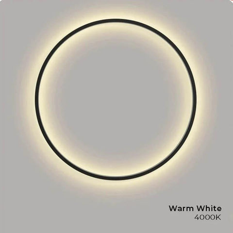 Modern LED Ring Wall Lamp – Metal & Acrylic Bedroom Wall Light with USB Charging / KRETS