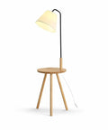 Wooden Floor Lamp with Integrated Side Table — product view