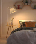 Wooden Floor Lamp with Integrated Side Table — product view