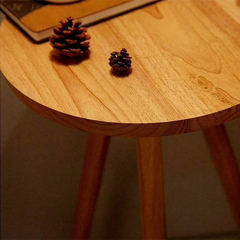 Wooden Floor Lamp with Integrated Side Table — product view