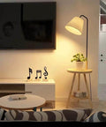 Wooden Floor Lamp with Integrated Side Table — product view