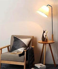 Wooden Floor Lamp with Integrated Side Table — product view