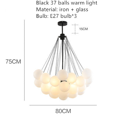 Glass Globe Chandelier for Living Room and Dining Room Lighting