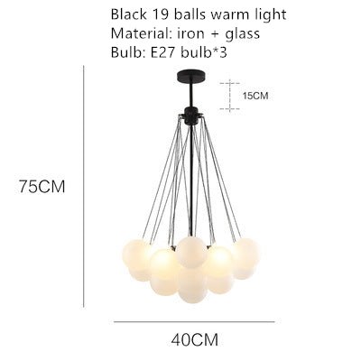 Glass Globe Chandelier for Living Room and Dining Room Lighting