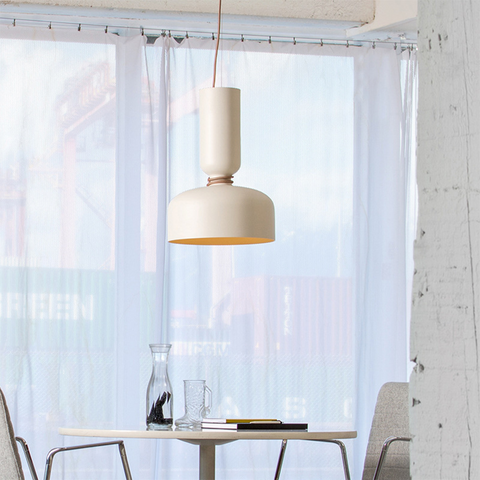 Metal Pendant Light with Sculptural Cup Shade
