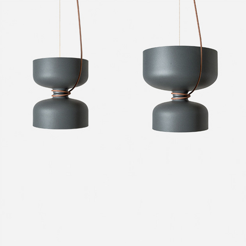 Metal Pendant Light with Sculptural Cup Shade