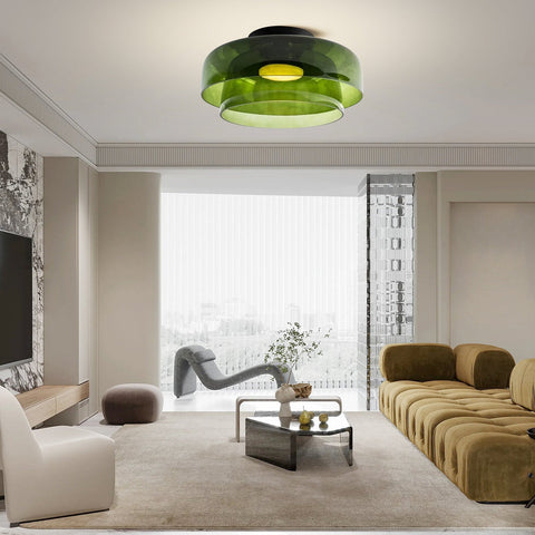 Modern Layered Glass LED Ceiling Light for Contemporary Living Spaces