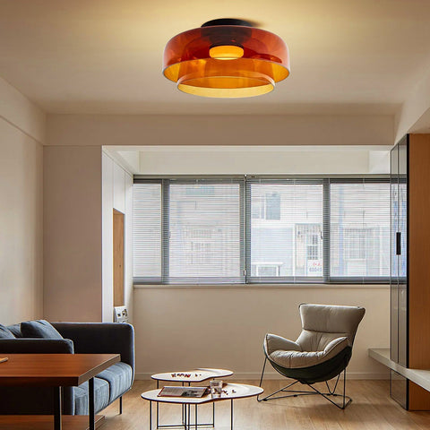 Modern Layered Glass LED Ceiling Light for Contemporary Living Spaces