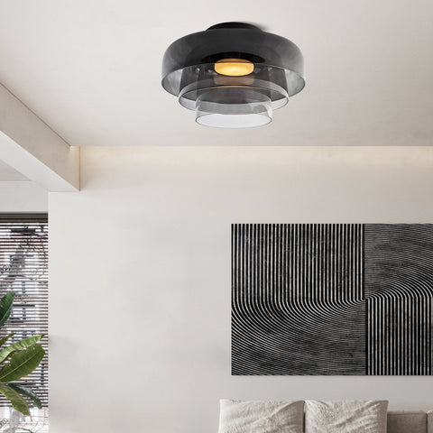 Modern Layered Glass LED Ceiling Light for Contemporary Living Spaces