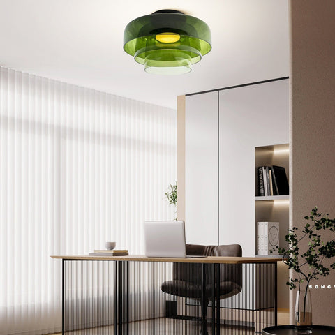 Modern Layered Glass LED Ceiling Light for Contemporary Living Spaces