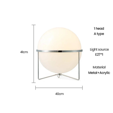 Floor Lamp with Globe Shade and Open Metal Frame