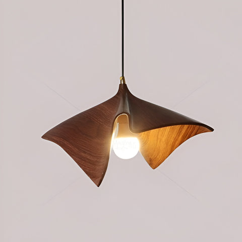 Pendant Light with Sculptural Resin Folded Shade
