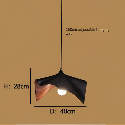 Pendant Light with Sculptural Resin Folded Shade