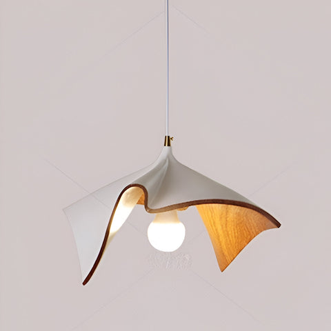 Pendant Light with Sculptural Resin Folded Shade