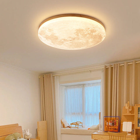 Moon-Texture LED Flush Mount Ceiling Light with Adjustable Modes