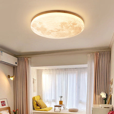 Moon-Texture LED Flush Mount Ceiling Light with Adjustable Modes