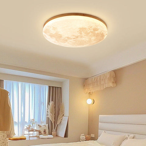 Moon-Texture LED Flush Mount Ceiling Light with Adjustable Modes