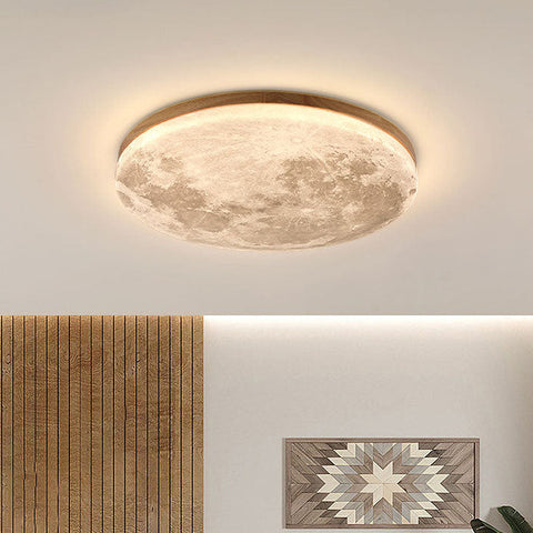Moon-Texture LED Flush Mount Ceiling Light with Adjustable Modes