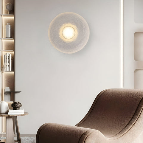 Wall Light with Textured Resin and Rounded Nordic Design