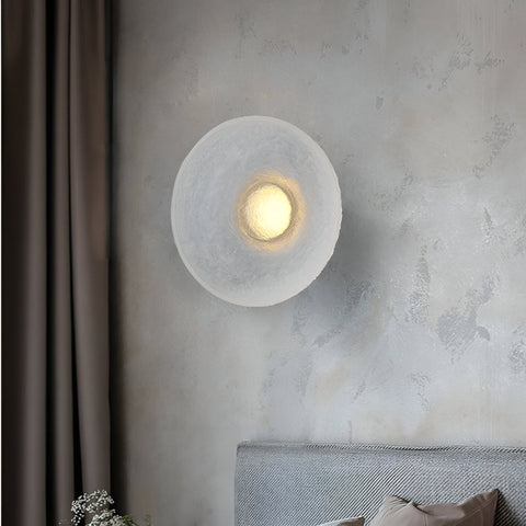 Wall Light with Textured Resin and Rounded Nordic Design