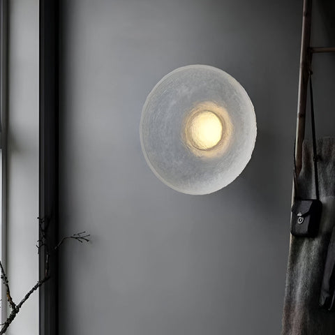 Wall Light with Textured Resin and Rounded Nordic Design