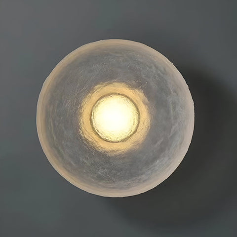 Wall Light with Textured Resin and Rounded Nordic Design