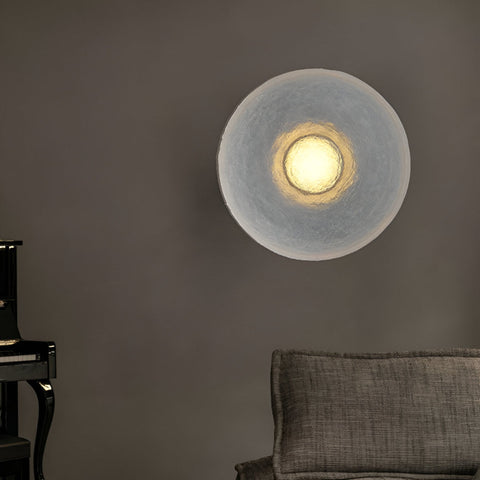 Wall Light with Textured Resin and Rounded Nordic Design