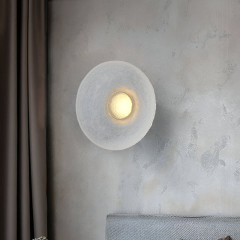 Wall Light with Textured Resin and Rounded Nordic Design