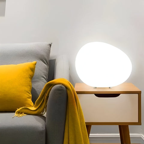 Pebble-Shaped LED Table Lamp with Three-Color Adjustable Light